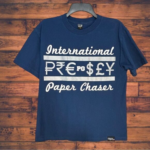 5 for $25🔥Vintage Planet Grapes Apparel Presley Paper Chaser T-Shirt Medium - Picture 1 of 5